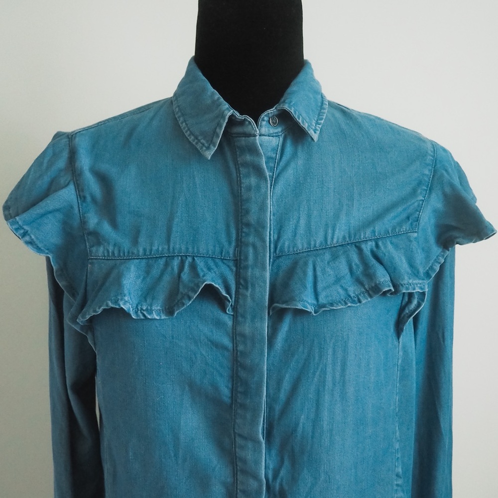 DENIM Jean Ruffled Blouse - Picture 2 of 2